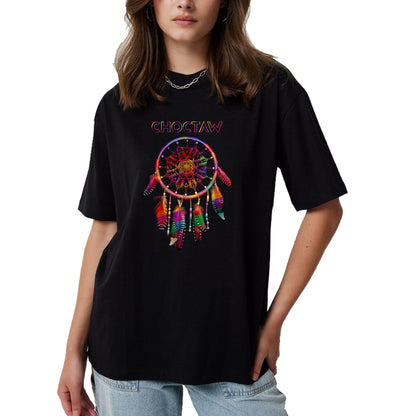 Native American T-Shirts, Vintage Native American Unisex T-Shirt/Hoodie/Sweatshirt HLT00 - Choctaw Native American Indian Colorful Dreamcatcher Tribal