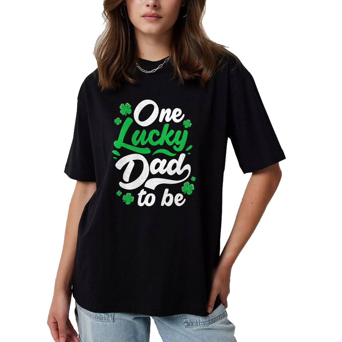 Gift for Dad Shirt, Funny Dad Unisex T-Shirt/Hoodie/Sweatshirt HLT00 – One Lucky Dad To Be St Patrick Day Gender Reveal Party T-Shirt