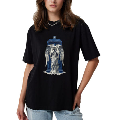 Best Doctor Shirt, Funny Doctor UnisexT-Shirt/Hoodie/Sweatshirt HLT00 - Weeping Angel with Blue Police Box 1 - Fan Fun T-Shirt