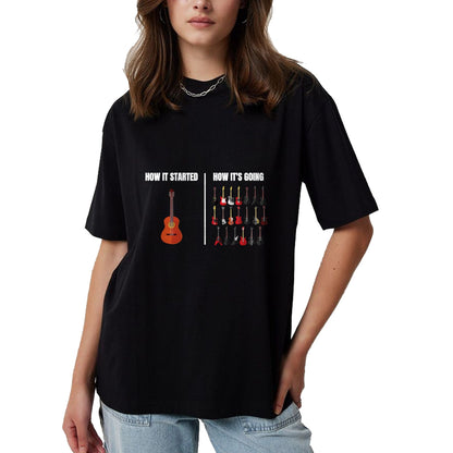Guitar Lover Shirt, Funny Guitar UnisexT-Shirt/Hoodie/Sweatshirt HLT00 - How It Started How It’s Going Music Musician Funny Guitar T-Shirt