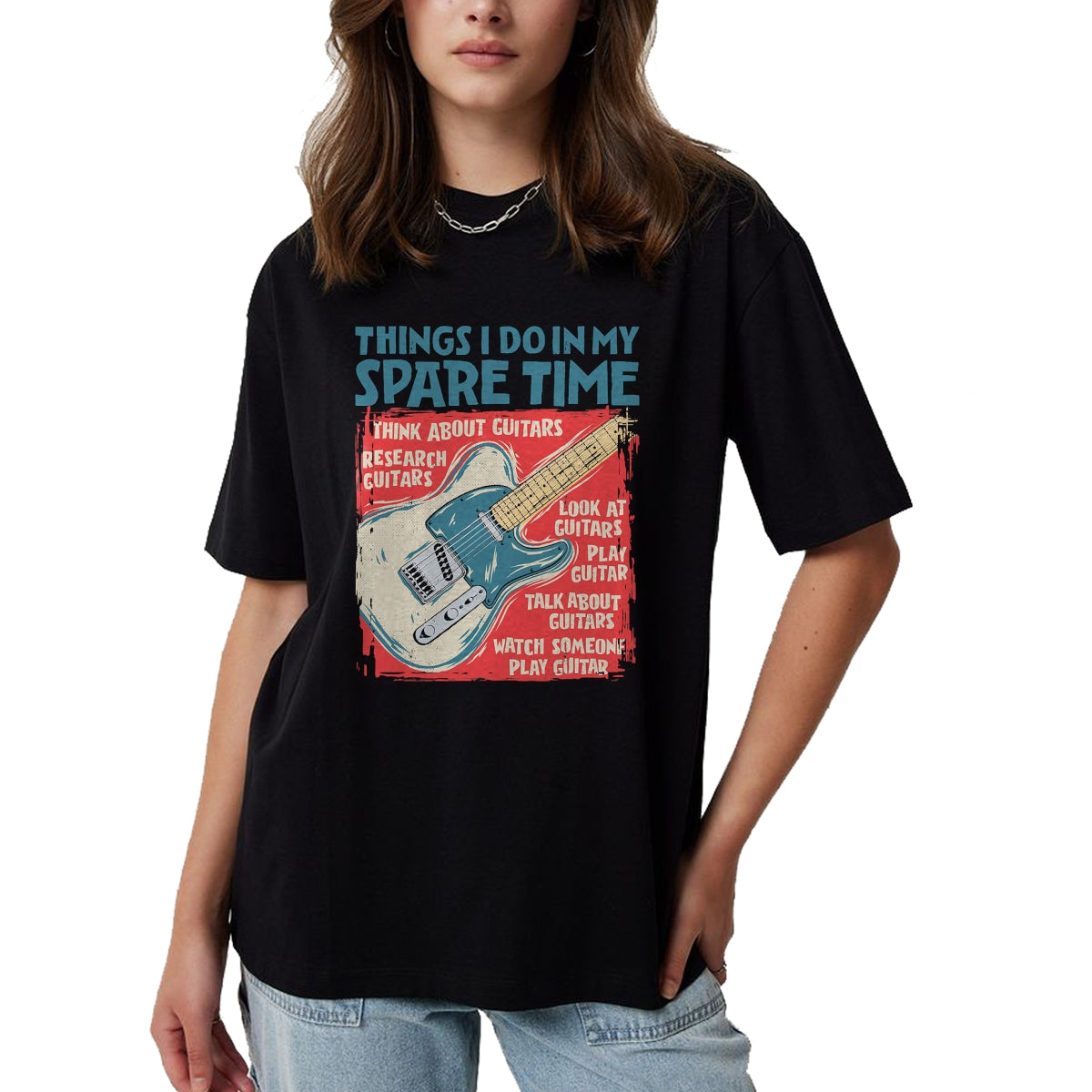 Guitar Lover Shirt, Funny Guitar UnisexT-Shirt/Hoodie/Sweatshirt HLT00 - Guitar Things I Do in My Spare Time Funny Electric Guitarist T-Shirt