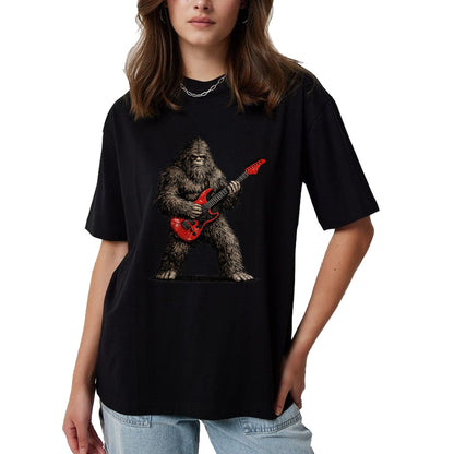 Guitar Lover Shirt, Funny Guitar UnisexT-Shirt/Hoodie/Sweatshirt HLT00 - Funny Bigfoot Playing Guitar Rock and Roll Gifts Men Women T-Shirt