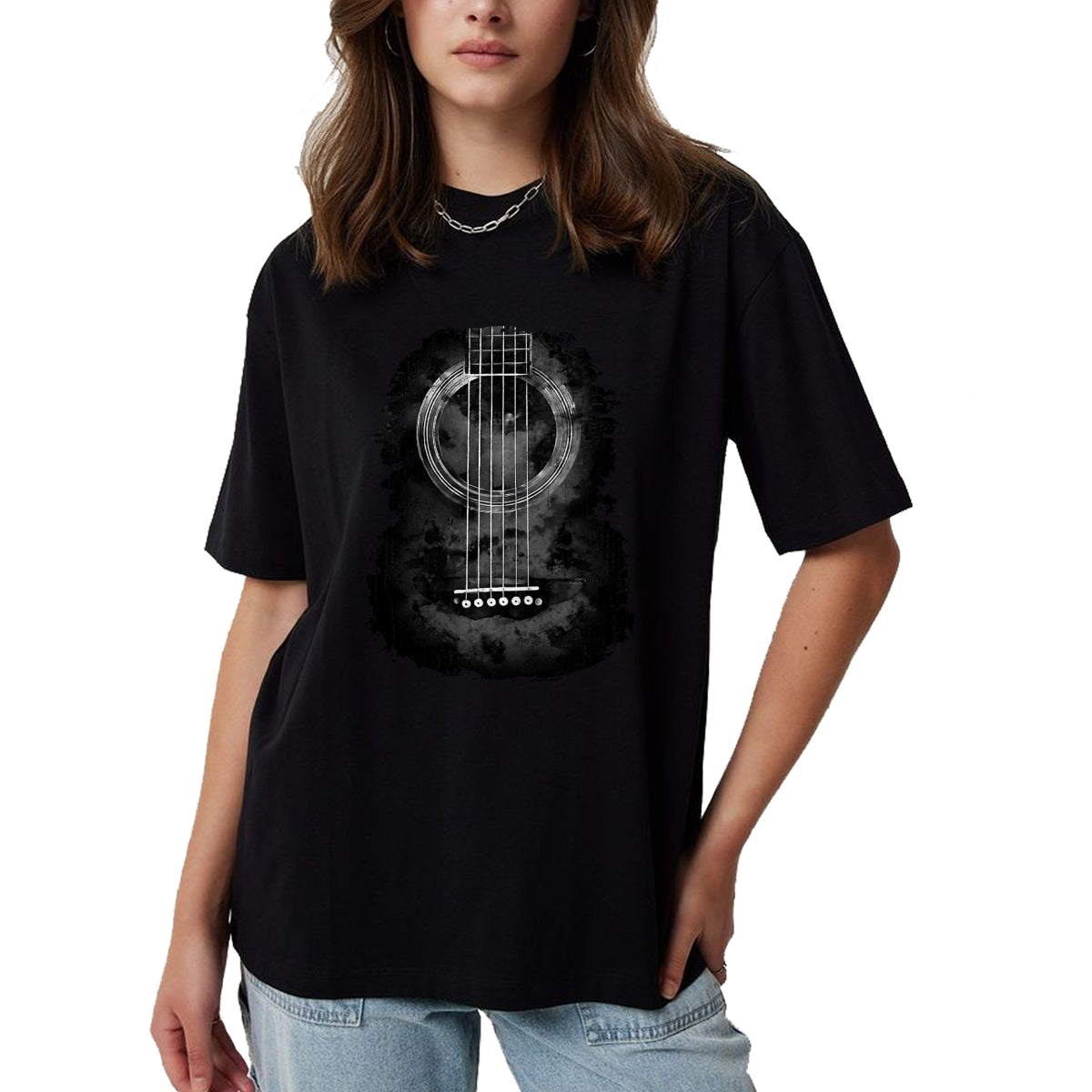Guitar Lover Shirt, Funny Guitar UnisexT-Shirt/Hoodie/Sweatshirt HLT00 - Distressed Acoustic Guitar Vintage Rock & Roll Music Lover T-Shirt, Men, Black, 3X-Large