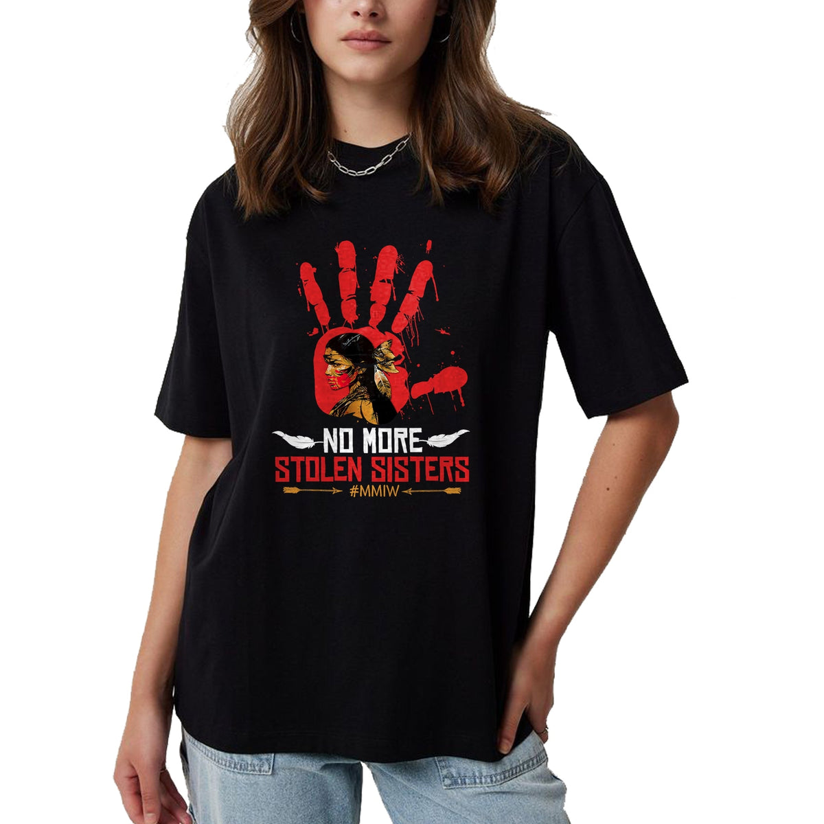 Native American T-Shirts, Vintage Native American Unisex T-Shirt/Hoodie/Sweatshirt HLT00 - Honor Awareness Native Americans No More Stolen Sisters (1)