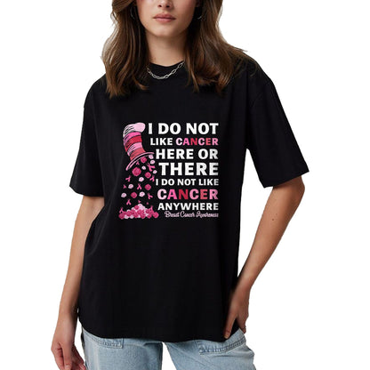 Best Doctor Shirt, Funny Doctor UnisexT-Shirt/Hoodie/Sweatshirt HLT00 - Breast Cancer Awareness Tee I Do Not Like Cancer Here Or There I Do Not Like Cancer Women's Black Mo