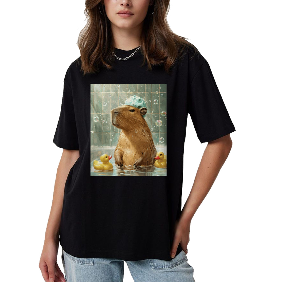 Cute Capybara Shirt, Funny Capybara Unisex T-Shirt/Hoodie/Sweatshirt HLT00 - Funny Graphic Capybara Long Sleeve T-Shirt (18)