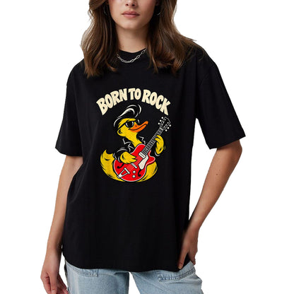 Guitar Lover Shirt, Funny Guitar UnisexT-Shirt/Hoodie/Sweatshirt HLT00 - Born Rock to 50s Rubber Ducky Playing Guitar Toddler Boys T-Shirt
