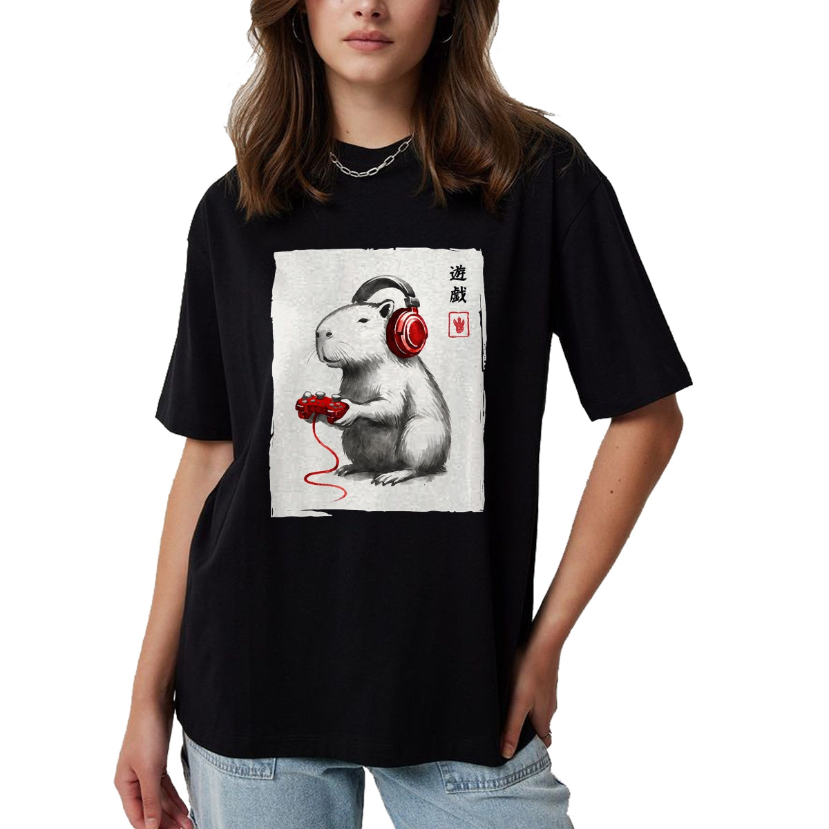 Cute Capybara Shirt, Funny Capybara Unisex T-Shirt/Hoodie/Sweatshirt HLT00 - Gamer Japanese Art Men Women Teens Kids Funny Capybara T-Shirt