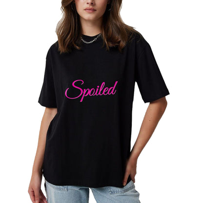 Best Wife Shirt, Wife and Husband Unisex T-Shirt/Hoodie/Sweatshirt HLT00 - Womens Spoiled - Pink Lettering T-Shirt