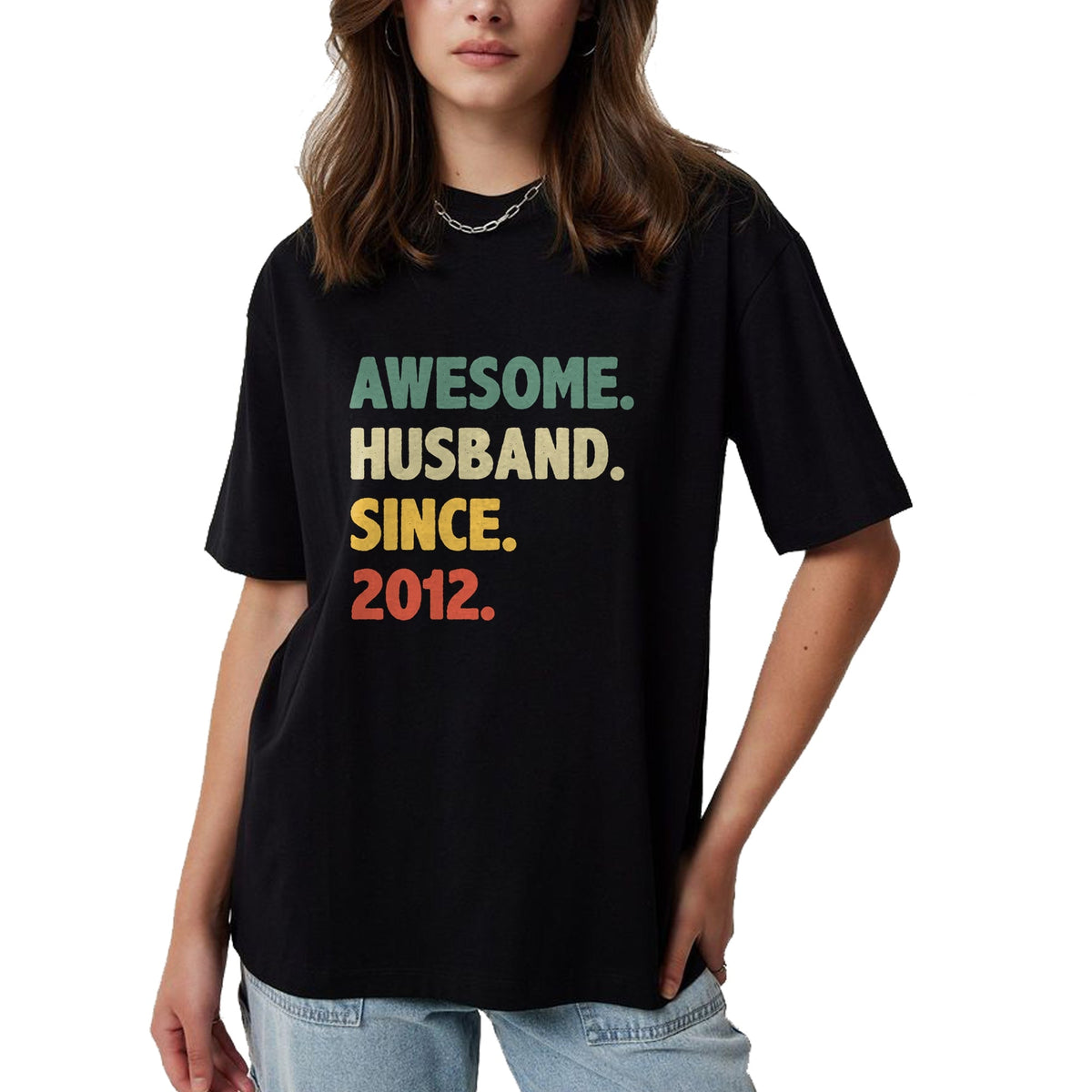 Best Wife Shirt, Wife and Husband Unisex T-Shirt/Hoodie/Sweatshirt HLT00 - 12th Wedding Anniversary Epic Awesome Husband Since 2012 Long Sleeve T-Shirt