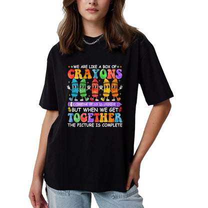 Best Teacher Shirt, Funny Teacher UnisexT-Shirt/Hoodie/Sweatshirt HLT00 - Funny Teacher We are Like A Box of Crayons Back to School T-Shirt