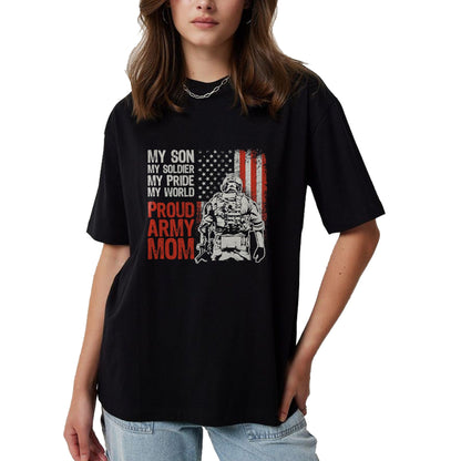 Gift for Mom Shirt, Funny Mom Unisex T-Shirt/Hoodie/Sweatshirt HLT00 - My Son My Soldier Hero Proud Army Mom US Military Mother T-Shirt