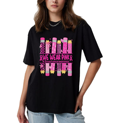 Best Teacher Shirt, Funny Teacher UnisexT-Shirt/Hoodie/Sweatshirt HLT00 - in October We Wear Pink Breast Cancer Awareness Teacher Kids T-Shirt