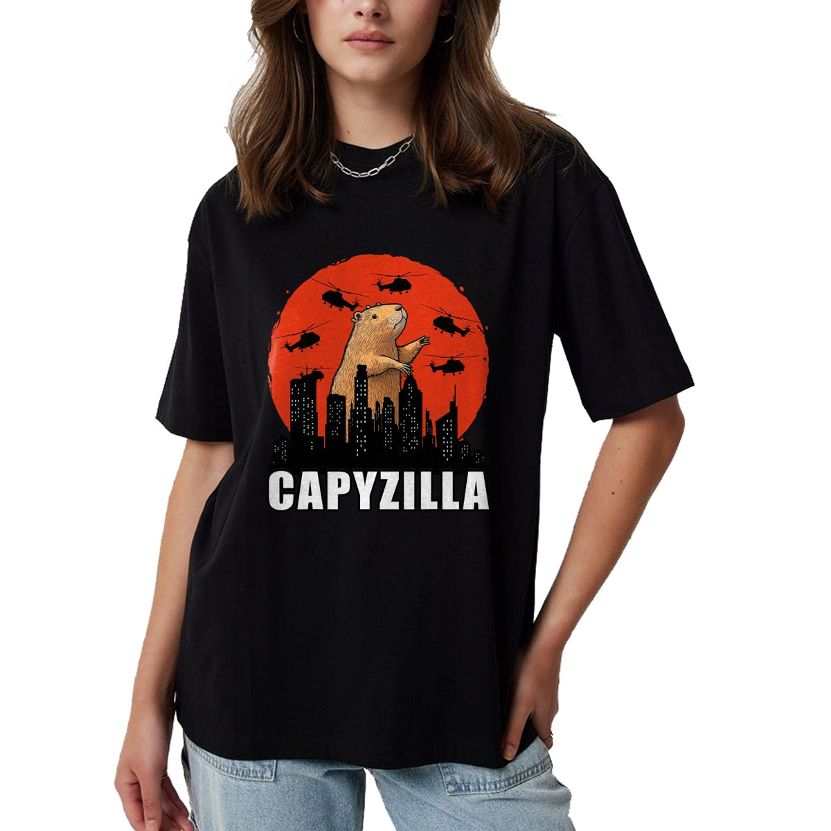 Cute Capybara Shirt, Funny Capybara Unisex T-Shirt/Hoodie/Sweatshirt HLT00 - Capybara Shirt Funny Capybara Rodent Capyzilla Funny T-Shirt