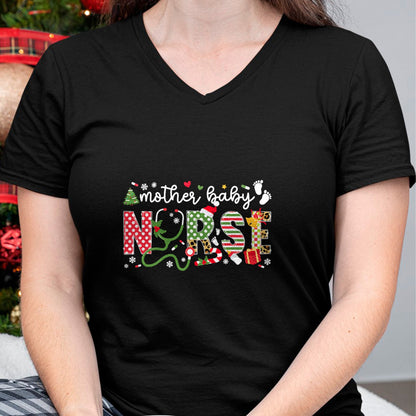 Funny Nurse Shirt, Nurse Unisex T-Shirt/Hoodie/Sweatshirt HLT00 - Mother Baby Nurse Christmas Postpartum Nursing NP RN Squad T-Shirt