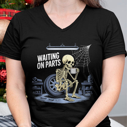 Best Mechanic Life Shirt, Funny Mechanic UnisexT-Shirt/Hoodie/Sweatshirt HLT00 - Funny Waiting On Parts Mechanic Skeleton Auto Repair Life T-Shirt (1)