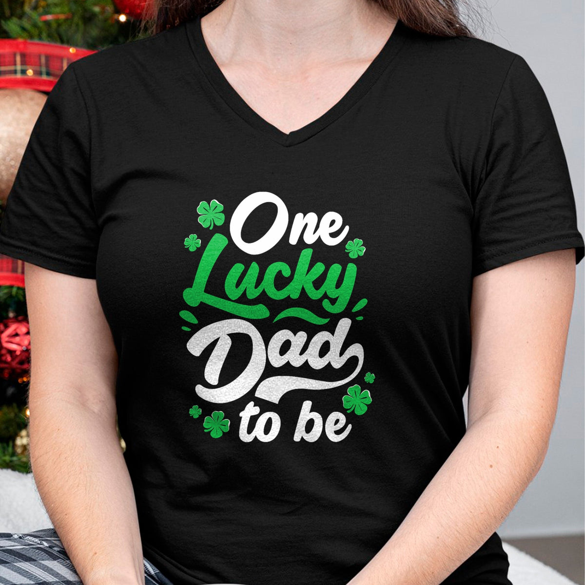 Gift for Dad Shirt, Funny Dad Unisex T-Shirt/Hoodie/Sweatshirt HLT00 – One Lucky Dad To Be St Patrick Day Gender Reveal Party T-Shirt