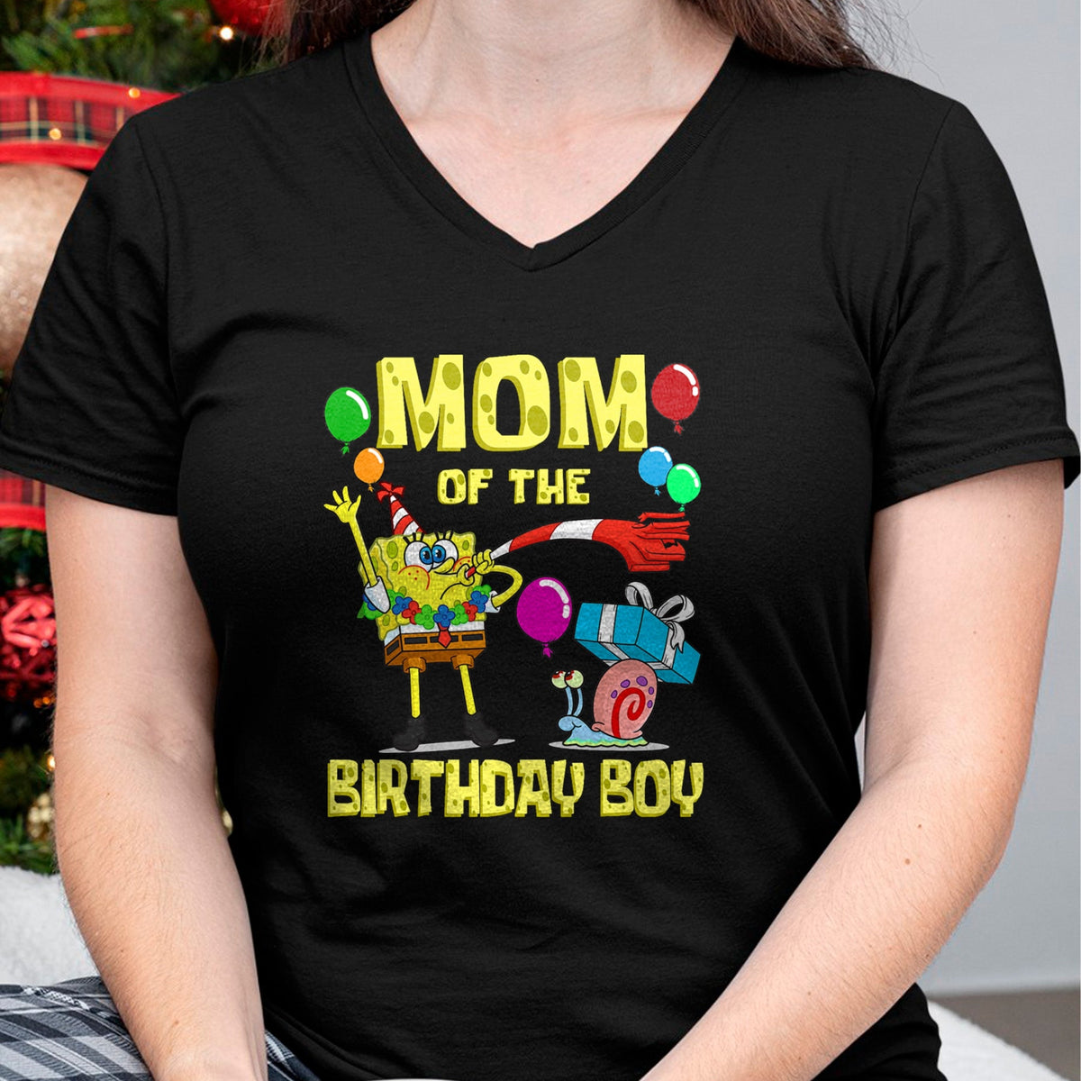 Gift for Mom Shirt, Funny Mom Unisex T-Shirt/Hoodie/Sweatshirt HLT00 - Mademark x SpongeBob SquarePants - SpongeBob Mommy of the Birthday Boy Theme Party T-Shirt