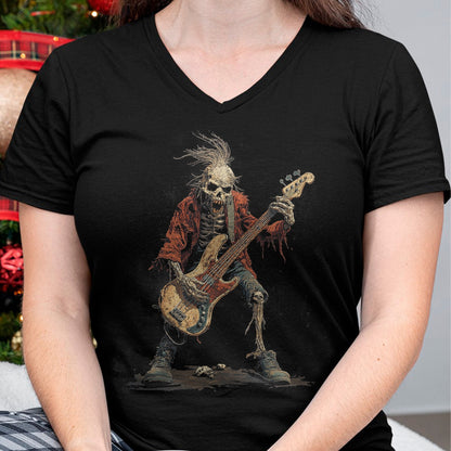 Guitar Lover Shirt, Funny Guitar UnisexT-Shirt/Hoodie/Sweatshirt HLT00 - Skeleton Punk Rocker Halloween Bass Guitar Rock N Roll T-Shirt