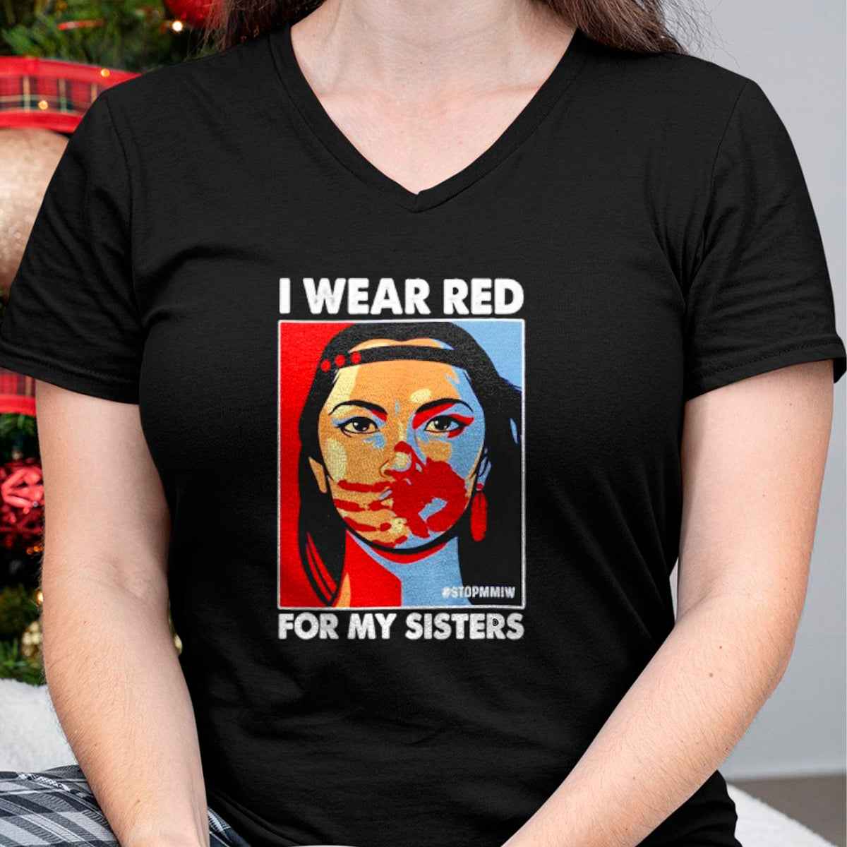 Native American T-Shirts, Vintage Native American Unisex T-Shirt/Hoodie/Sweatshirt HLT00 - I Wear Red For My,Sister Native American Stop MMIW
