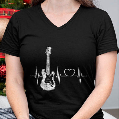 Guitar Lover Shirt, Funny Guitar UnisexT-Shirt/Hoodie/Sweatshirt HLT00 - Vintage Guitarist Love Music Heart Gifts Heartbeat Guitar T-Shirt