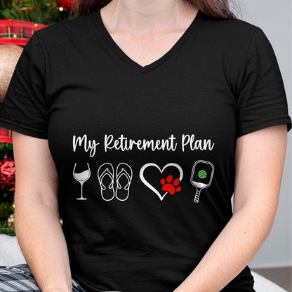 Funny Pickleball Shirt, Pickleball Lover Unisex T-Shirt/Hoodie/Sweatshirt HLT00 - Funny Retirement Pickleball Plan Wine Dog Lover Men Women T-Shirt