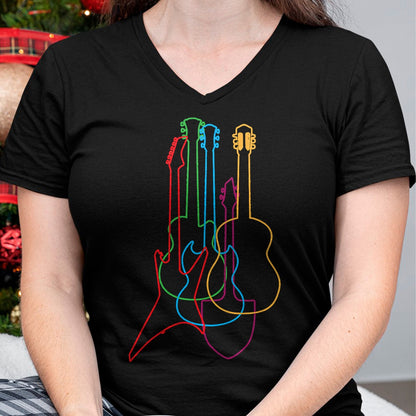 Guitar Lover Shirt, Funny Guitar UnisexT-Shirt/Hoodie/Sweatshirt HLT00 - UAB KIDKIS Colored Guitars Electric Acoustic Classical Gift T-Shirt - Black - S - Unisex - Short Sle
