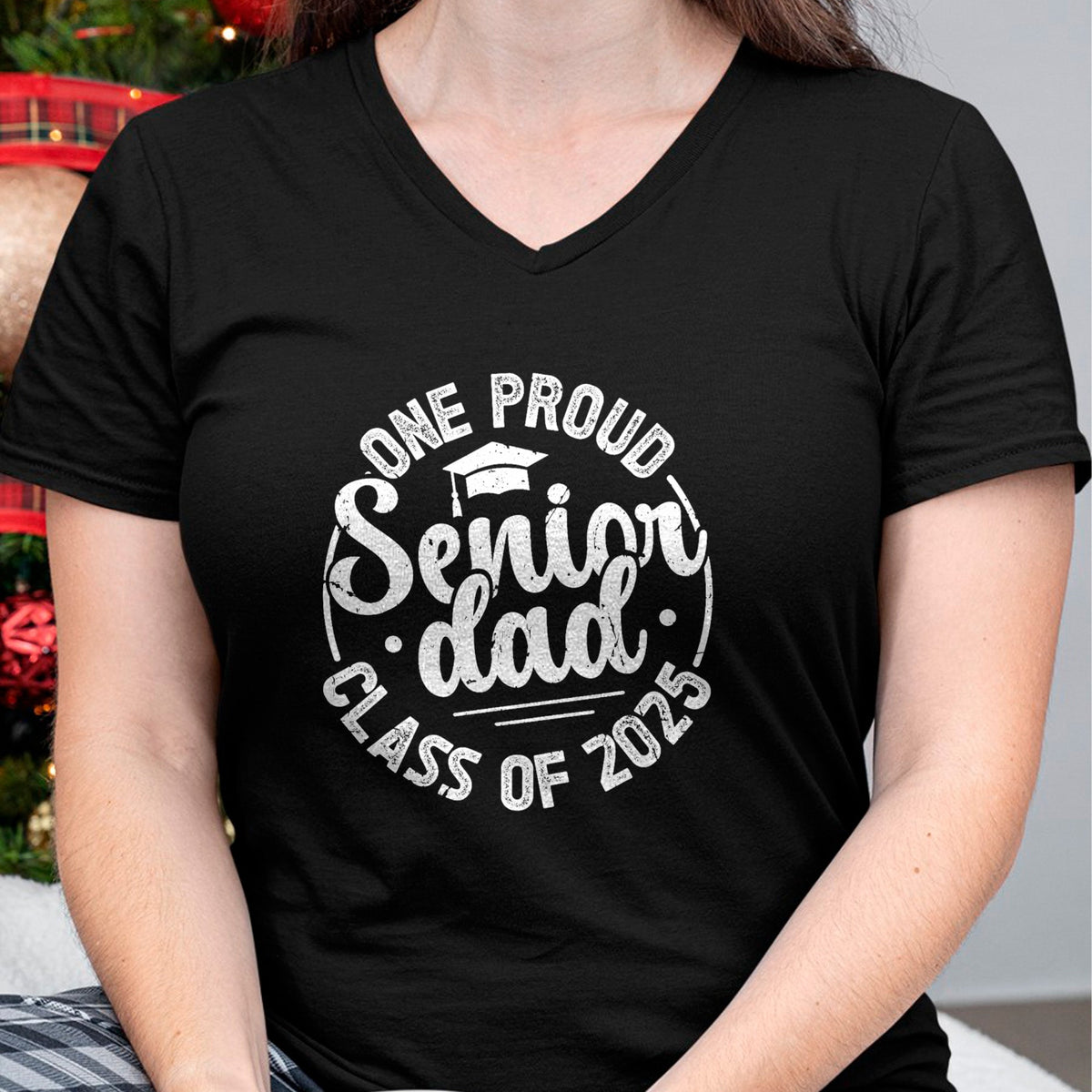 Gift for Dad Shirt, Funny Dad Unisex T-Shirt/Hoodie/Sweatshirt HLT00 – One Proud Senior Dad 2025 Class Of 2025 Dad Of Senior 2025 T-Shirt