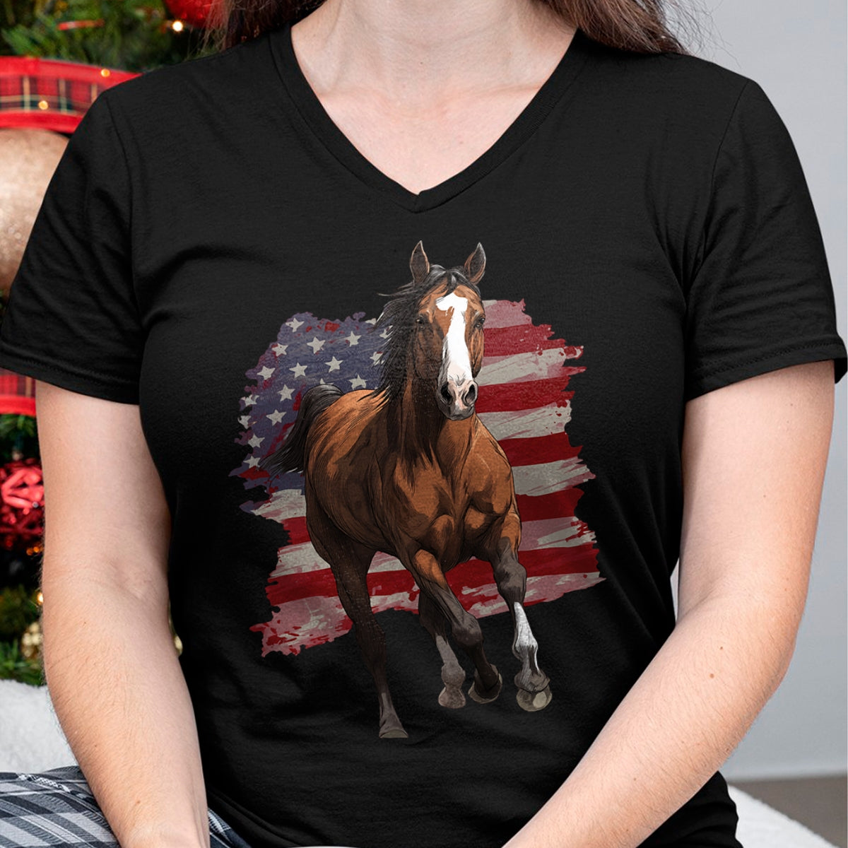 Best Horse Lover Shirt , Funny Horse UnisexT-Shirt/Hoodie/Sweatshirt HLT00 - Horse Equestrian Riding USA Flag US America American Graphic T-Shirt