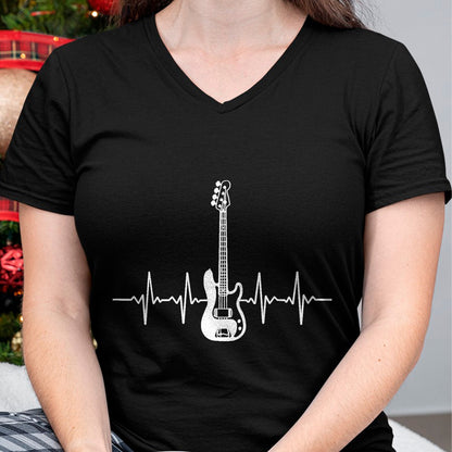 Guitar Lover Shirt, Funny Guitar UnisexT-Shirt/Hoodie/Sweatshirt HLT00 - Cool Bass Guitar Heartbeat Design for Bass Player Men Women T-Shirt, Men, Black, 3X-Large
