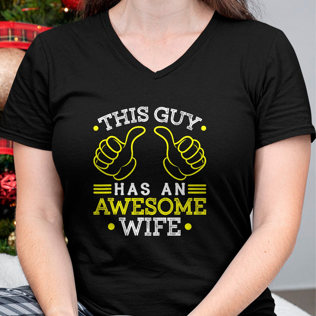 Best Wife Shirt, Wife and Husband Unisex T-Shirt/Hoodie/Sweatshirt HLT00 - This Guy Has An Awesome Wife Gift For Husband Funny Gift T-Shirt