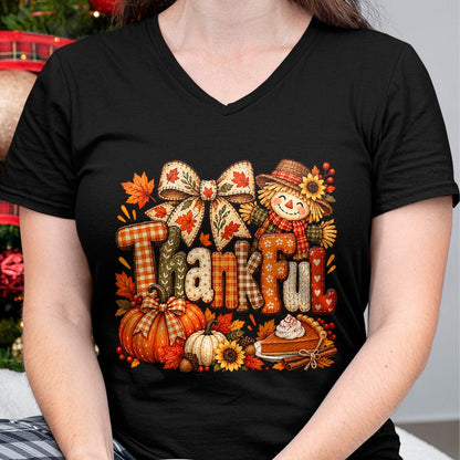 Best Thanksgiving Family Shirt , Funny Thanksgiving UnisexT-Shirt/Hoodie/Sweatshirt HLT00 - Thankful Thanksgiving Fall Scarecrow Pumpkin Autumn Harvest T-Shirt
