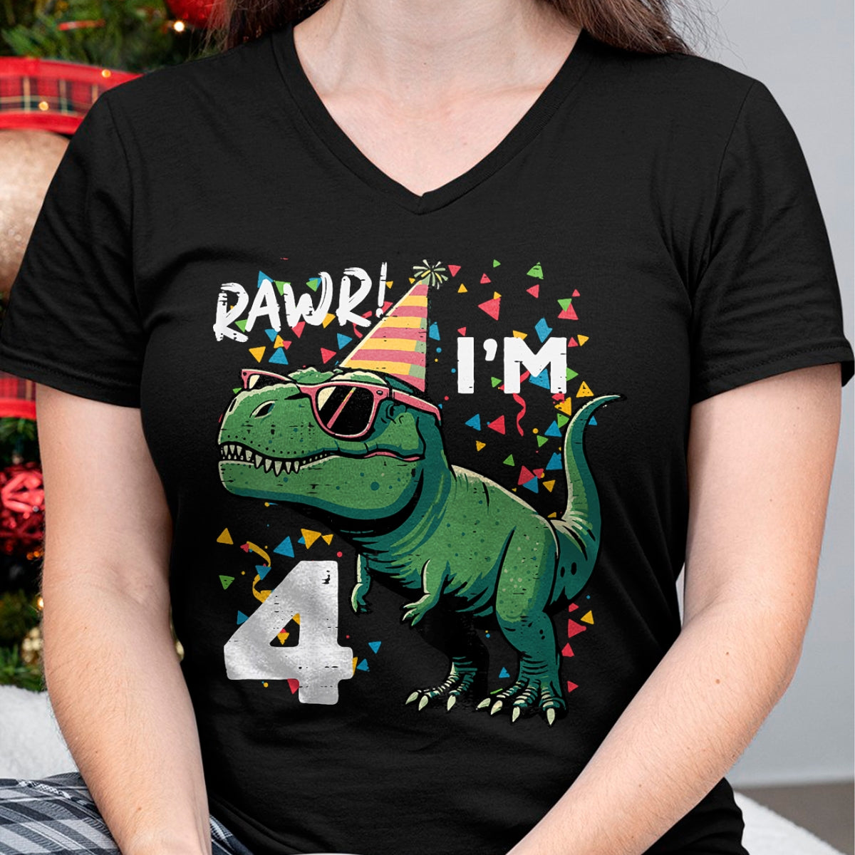 Best Dinosaur Lover Shirt, Funny Dinosaur UnisexT-Shirt/Hoodie/Sweatshirt HLT00 - Kids 4th Birthday Trex Rawr Im 4 Years Old Bday Dino Boys Kids T-Shirt