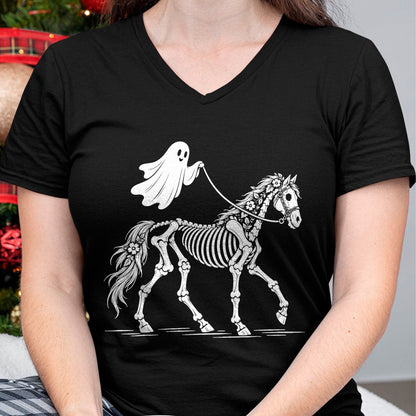 Best Horse Lover Shirt , Funny Horse UnisexT-Shirt/Hoodie/Sweatshirt HLT00 - Cute Ghost Walking Skeleton Horse Halloween T-Shirt