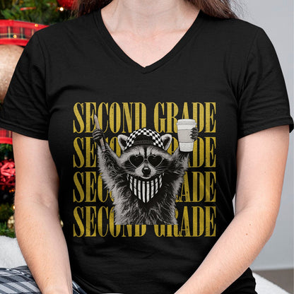 Best Teacher Shirt, Funny Teacher UnisexT-Shirt/Hoodie/Sweatshirt HLT00 - Funny Second Grade Teacher Feral Raccoon Back to School T-Shirt
