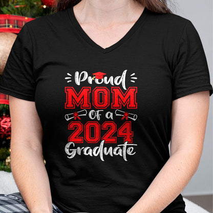 Gift for Mom Shirt, Funny Mom Unisex T-Shirt/Hoodie/Sweatshirt HLT00 - Mom Senior 2024 Proud Mom Of A Class Of 2024 Graduate T-Shirt