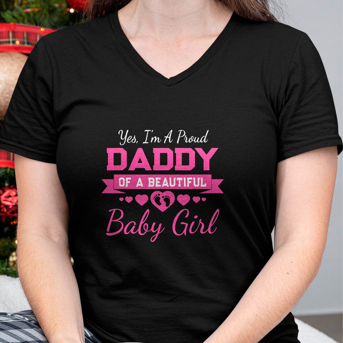 Gift for Dad Shirt, Funny Dad Unisex T-Shirt/Hoodie/Sweatshirt HLT00 – New Baby Announcement Proud Girl Daddy - Father_s Day T-Shirt