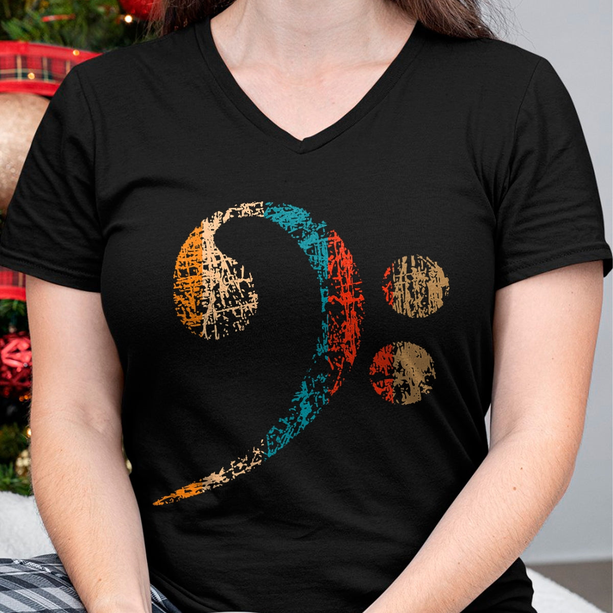 Guitar Lover Shirt, Funny Guitar UnisexT-Shirt/Hoodie/Sweatshirt HLT00 - Vintage Bass Clef for Bass Players, Bassists Bands Orchestra T-Shirt Small