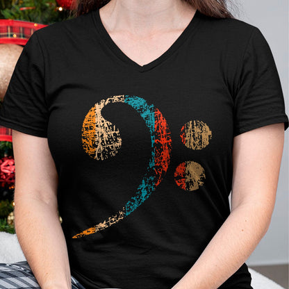 Guitar Lover Shirt, Funny Guitar UnisexT-Shirt/Hoodie/Sweatshirt HLT00 - Vintage Bass Clef for Bass Players, Bassists Bands Orchestra T-Shirt Small