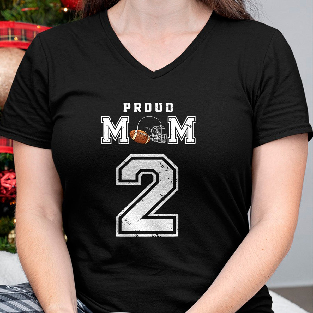 Gift for Mom Shirt, Funny Mom Unisex T-Shirt/Hoodie/Sweatshirt HLT00 - Proud Football Mom Number 2 Personalized Custom For Mom T-Shirt