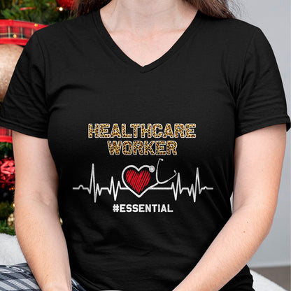Best Doctor Shirt, Funny Doctor UnisexT-Shirt/Hoodie/Sweatshirt HLT00 - Healthcare Worker Essential Heartbeat Nursing Leopard T-Shirt