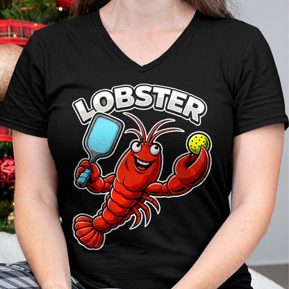 Funny Pickleball Shirt, Pickleball Lover Unisex T-Shirt/Hoodie/Sweatshirt HLT00 - Funny Pickleball Lobster Paddle Player T-Shirt