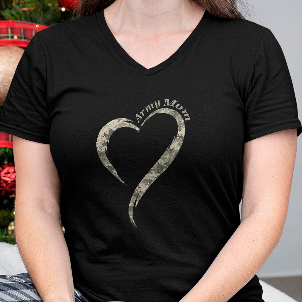 Gift for Mom Shirt, Funny Mom Unisex T-Shirt/Hoodie/Sweatshirt HLT00 - Proud Army Mom T-Shirt- Camouflage Shirt Army Mother Tee
