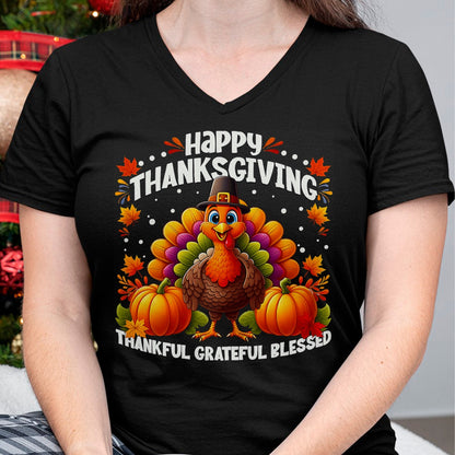 Best Thanksgiving Family Shirt , Funny Thanksgiving UnisexT-Shirt/Hoodie/Sweatshirt HLT00 - Thankful Grateful Blessed Turkey, Happy Thanksgiving T-Shirt, Men, Black, 3X-Large