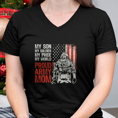 Gift for Mom Shirt, Funny Mom Unisex T-Shirt/Hoodie/Sweatshirt HLT00 - My Son My Soldier Hero Proud Army Mom US Military Mother T-Shirt