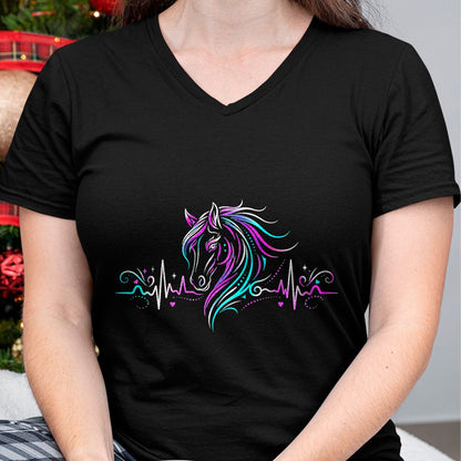 Best Horse Lover Shirt , Funny Horse UnisexT-Shirt/Hoodie/Sweatshirt HLT00 - Horse Head with Heartbeat Line Art T-Shirt