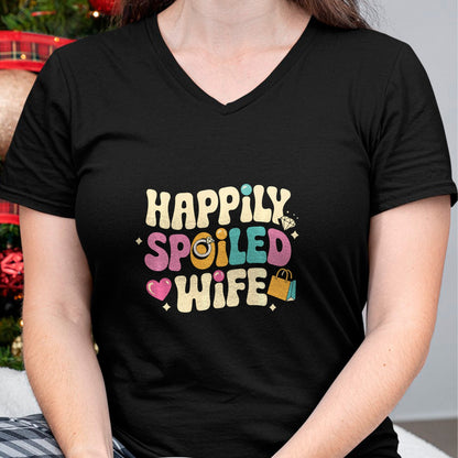 Best Wife Shirt, Wife and Husband Unisex T-Shirt/Hoodie/Sweatshirt HLT00 - Gift for wife T shirt, spoiled wife   Spoiled Wife Husband Happily Spoiled Wife Sweatshirt