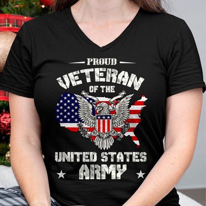 Proud Veteran Shirt, Funny Veteran UnisexT-Shirt/Hoodie/Sweatshirt HLT00 - Proud Veteran of The US Army - USA Flag Soldier Veteran T-Shirt