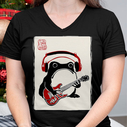 Guitar Lover Shirt, Funny Guitar UnisexT-Shirt/Hoodie/Sweatshirt HLT00 - Funny Grumpy Frog Guitar Rock Music Kawaii Japanese T-Shirt