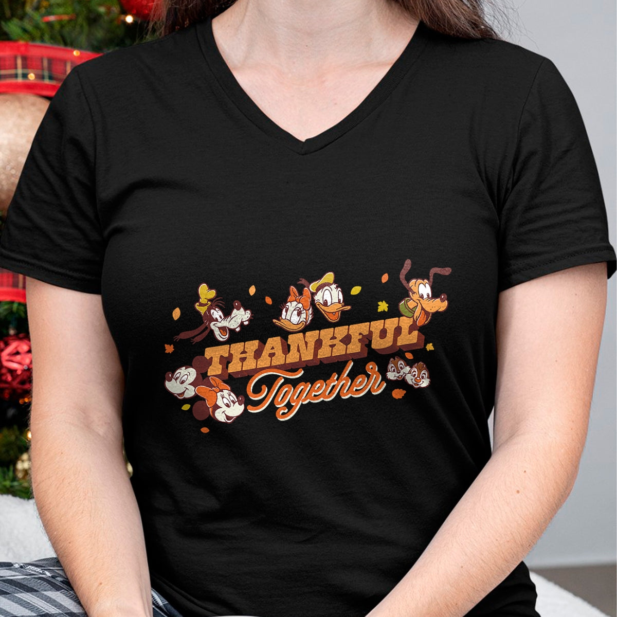 Best Thanksgiving Family Shirt , Funny Thanksgiving UnisexT-Shirt/Hoodie/Sweatshirt HLT00 - Disney Mickey Mouse and Friends Fall Thankful Together T-Shirt